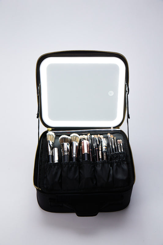 Travel Makeup Bag with light and mirror